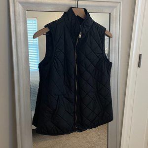 Old Navy Women's Black Textured Quilt Jacket Vest Size Small